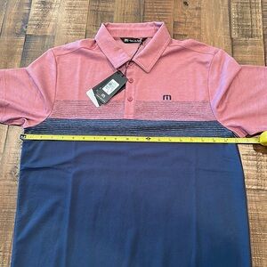 Travis Mathew Lake Life Mens Polo Blue Wine Medium NWT